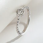 Ring Ring Silver 925 925 Sterling Silver Ring Jewelry Women Simple Beaded Ring Beaded Flower Ring