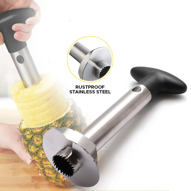 Fruit peeler slicer cutter 430 stainless steel pineapple peeler corer with PP handle
