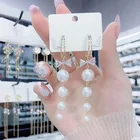 Earrings Party Trendy Elegant Simulated Pearl Long Drop Earrings Pearls String Wedding Party Gift