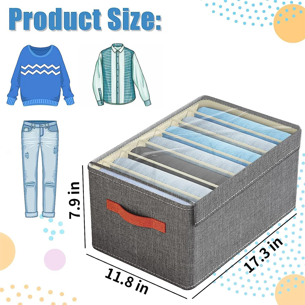 4-Pack Large Space-Saving Wardrobe Clothes Organizer Drawer for Jeans Closet and Storage T-shirts for Folded