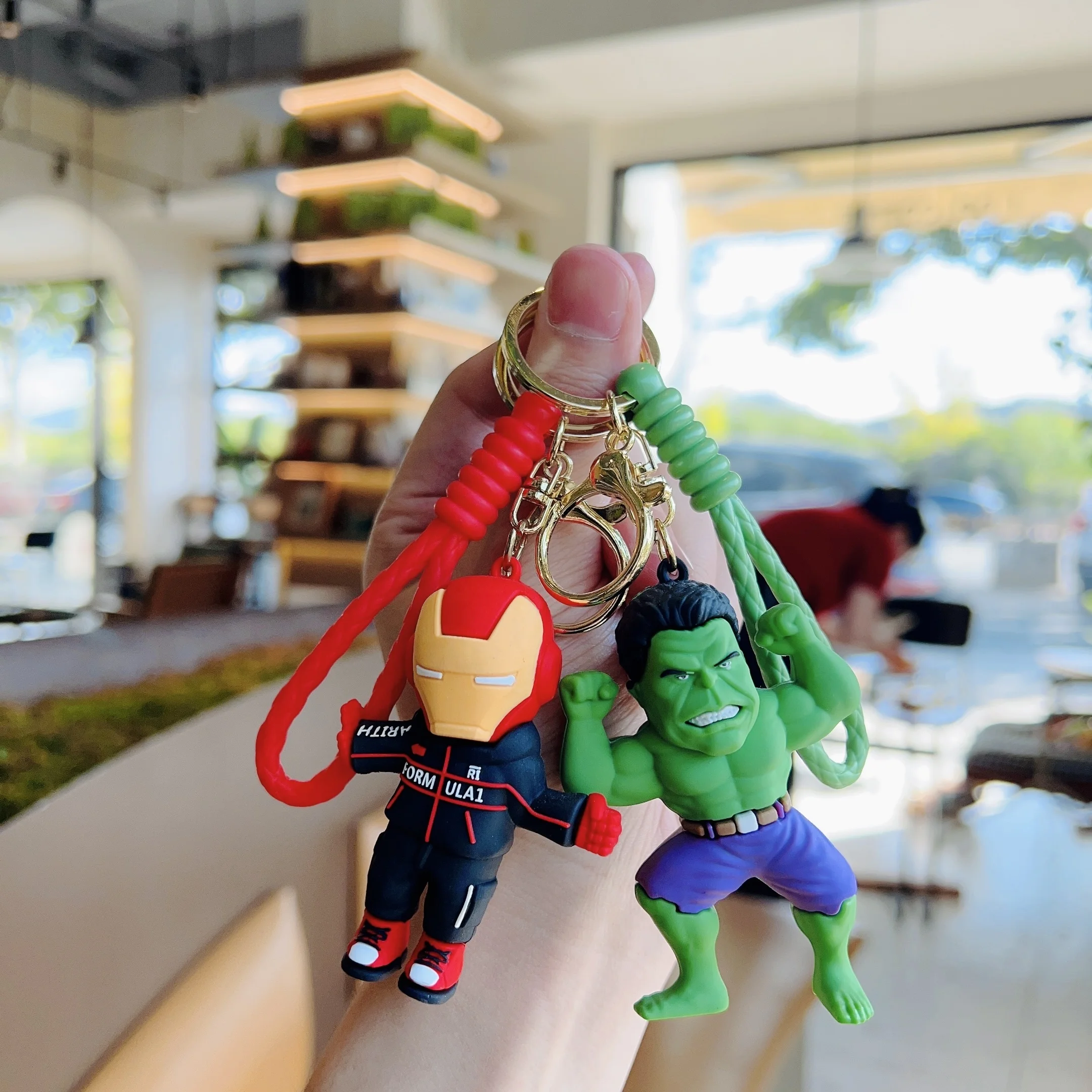 Factory direct sales Marvel Avengers Alliance Thor pendant Cartoon Iron Man Keyring Hulk doll Anime Spiderman Keychain