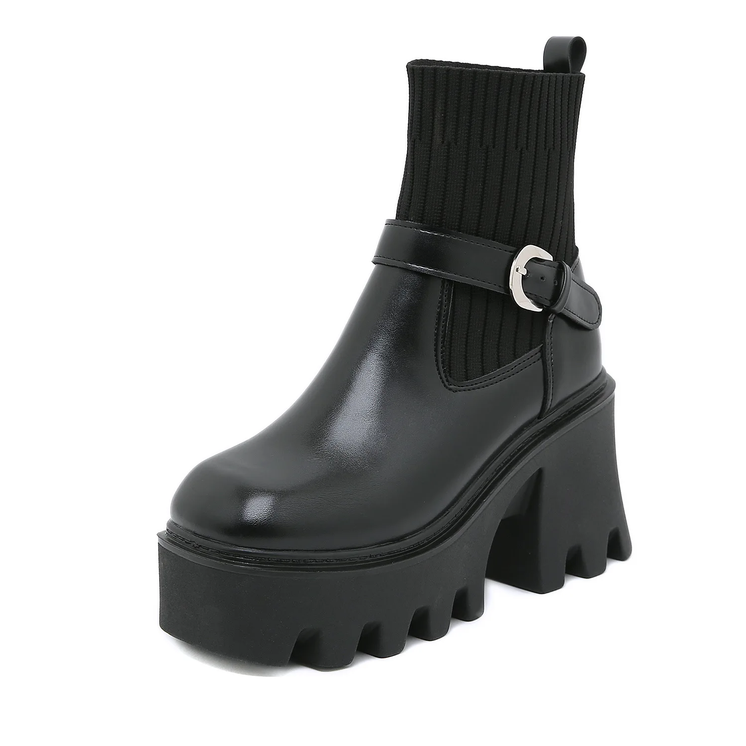 Botines Plataforma Elásticos Negro - PERA LIMONERA