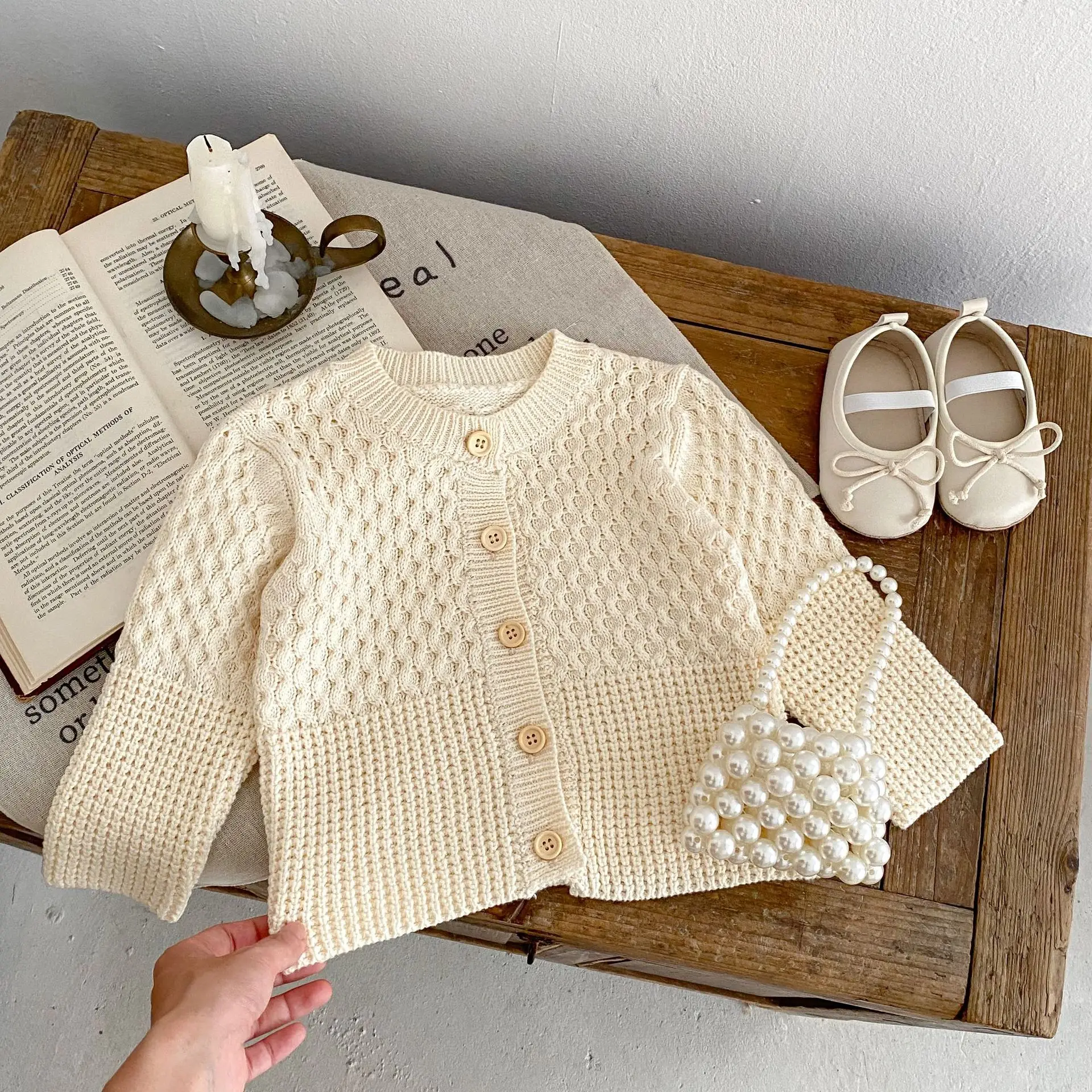 Engepapa fall newborn knit long sleeve jacket infant simple casual cardigan baby unisex clothes