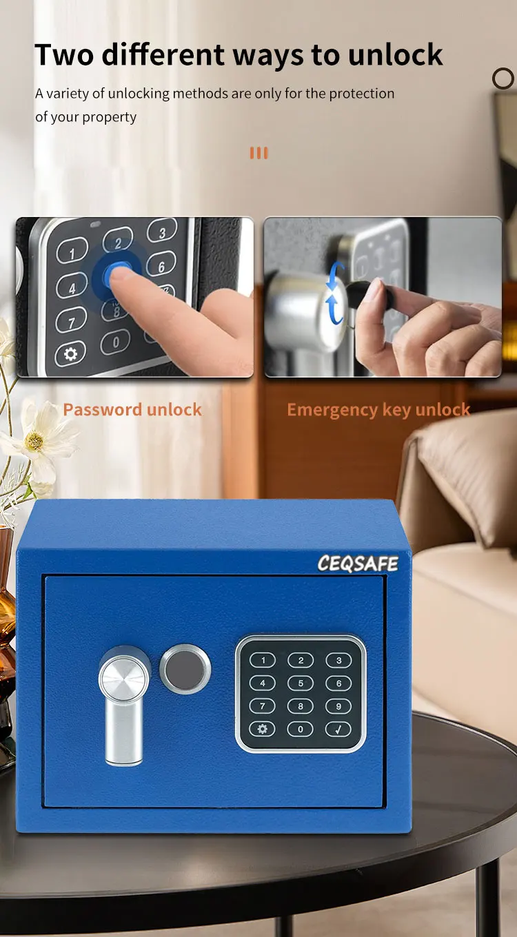 CEQSAFE Mini Digital Safe for Home Use Luxury Electronic Security Money Box details