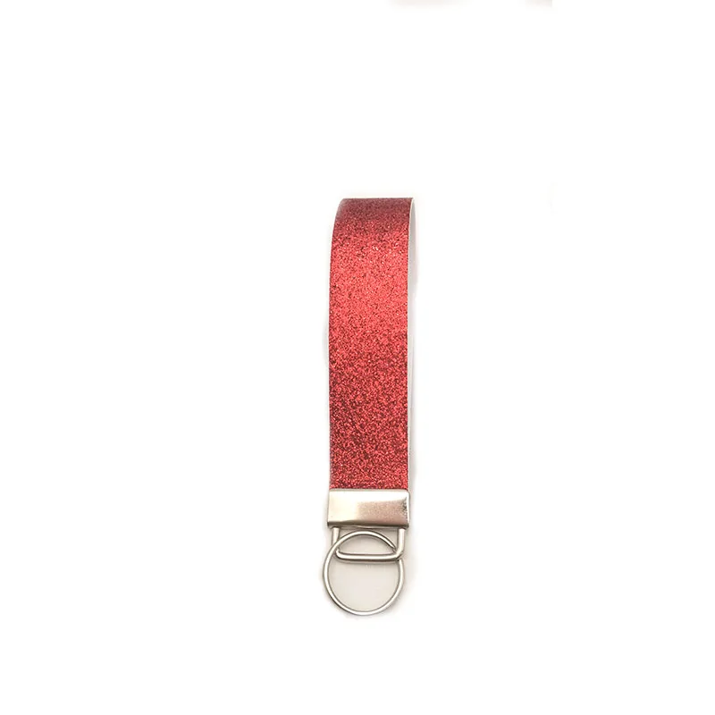 New Customizable Sublimation Blank Glitter Self Defense Keychain Pu