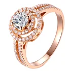 Ring Ringsrings The Latest Jewelry Design Rose Gold Double Halo Crown Diamond Wedding Ring Custom For Women