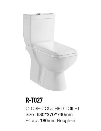 R-T027 Ceramic Wash Down Two-Pieces Toilet Sanitary Ware Floor Standing Toilet Hotel Bathroom supplier