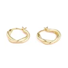 Earings Rose 925 Sterling Silver C Shape Hook Earings Braided Design 1MC Rhodium Or Rose Gold Plated