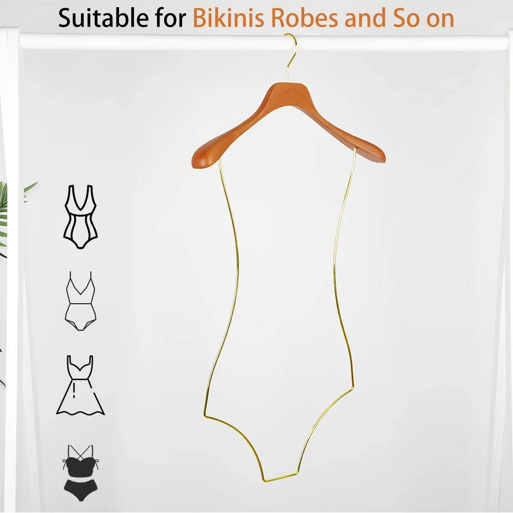 Lindon Luxury Beech Wood Female Body Shape Bikini Swimwear Hanger For