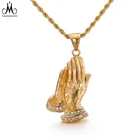 Jewelry Wholesale Jewelry Stainless Steel Prayed Necklace Pendant Zircon For Men