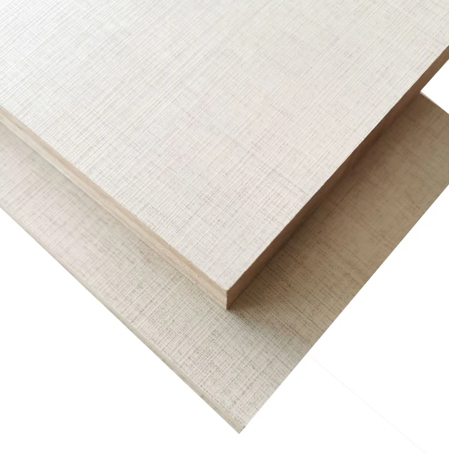 LINYI manufacture 16mm Laminated poplar plywood hpl Melamine coated Poplar Plywood for furniture wardrobe