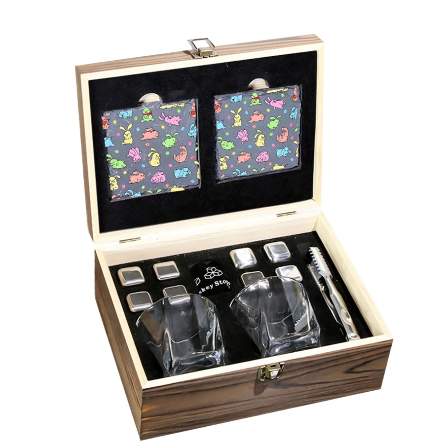 Whiskey Stones Gift Set Including Ice Cube Reusable Cooling Whiskey