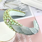 Hair 2021 Summer New Luxury Handmade Rhinestone Leaf Headdress Crystal Baroque Headband Hair Accessories