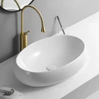 Bathroom Basin Best Quality White Color Oval Shape Table Top Modern Ceramic Sink Wash Bathroom Basin