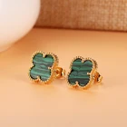 Gold Earrings Earrings Popular Plated 4 Leaf Clover Jewelry Gold Women Stainless Steel Earrings