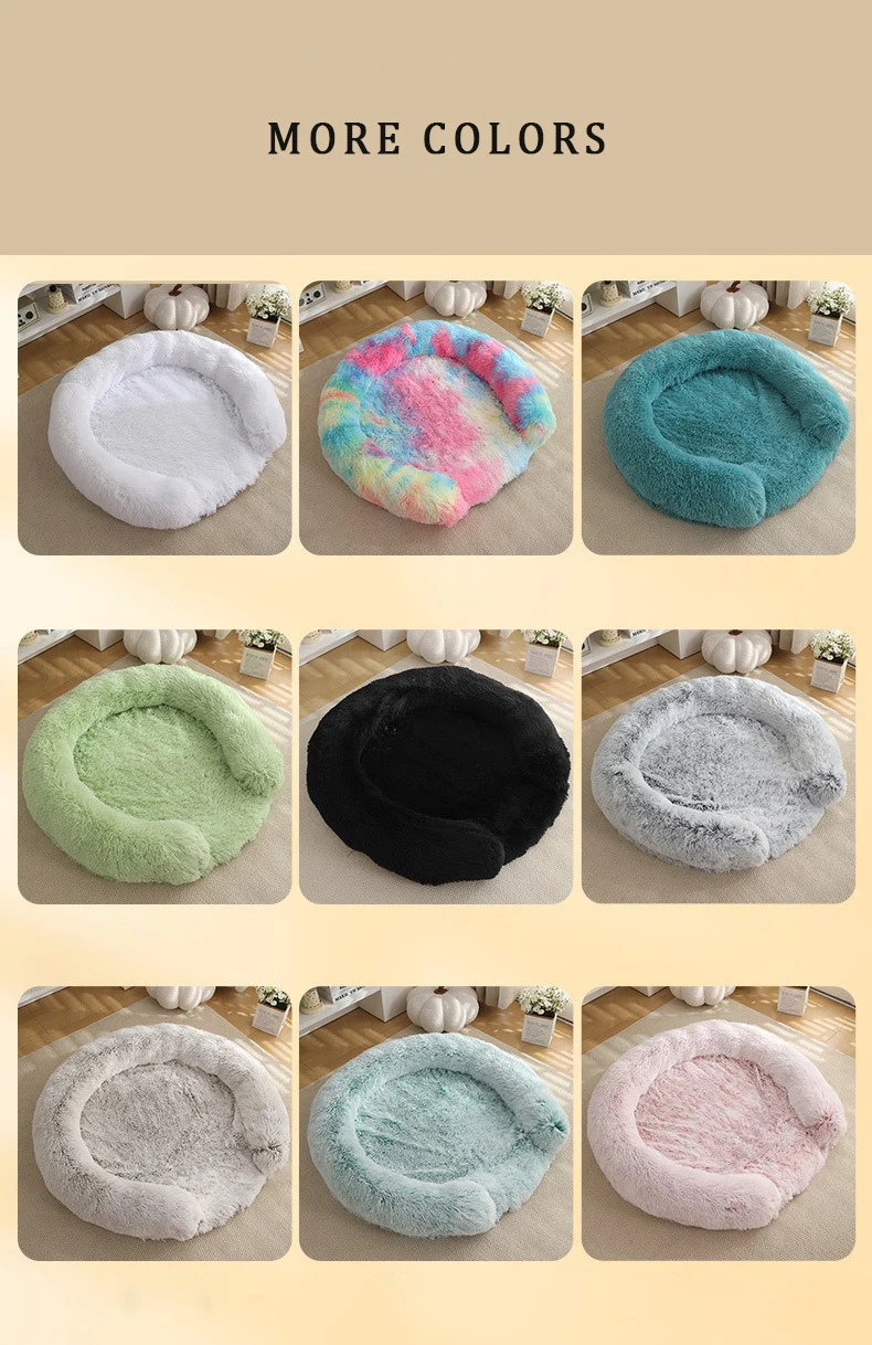 product plush round pet bed winter warm soft comfortable machine washable luxury dog bed cat kennel pet mat wholesale-54