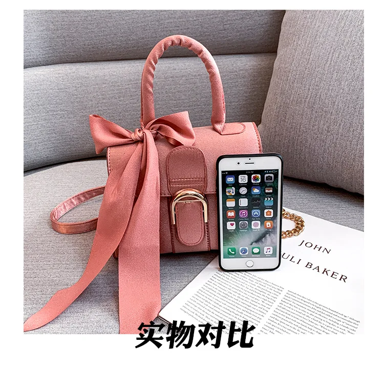 Bow Messenger Crossbody Bags Mini Small Square Clutch designer name brand hand bag velvet handbag