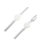 Luxury Australian Crystal Dangle Drop Earrings White Ceramic Tassel Earrings For Women Wedding Band
