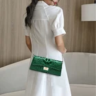 2021 Luxury Crocodile Pattern Party Ladies Clutches Cow Genuine Leather Bridal Clutch Evening Bags