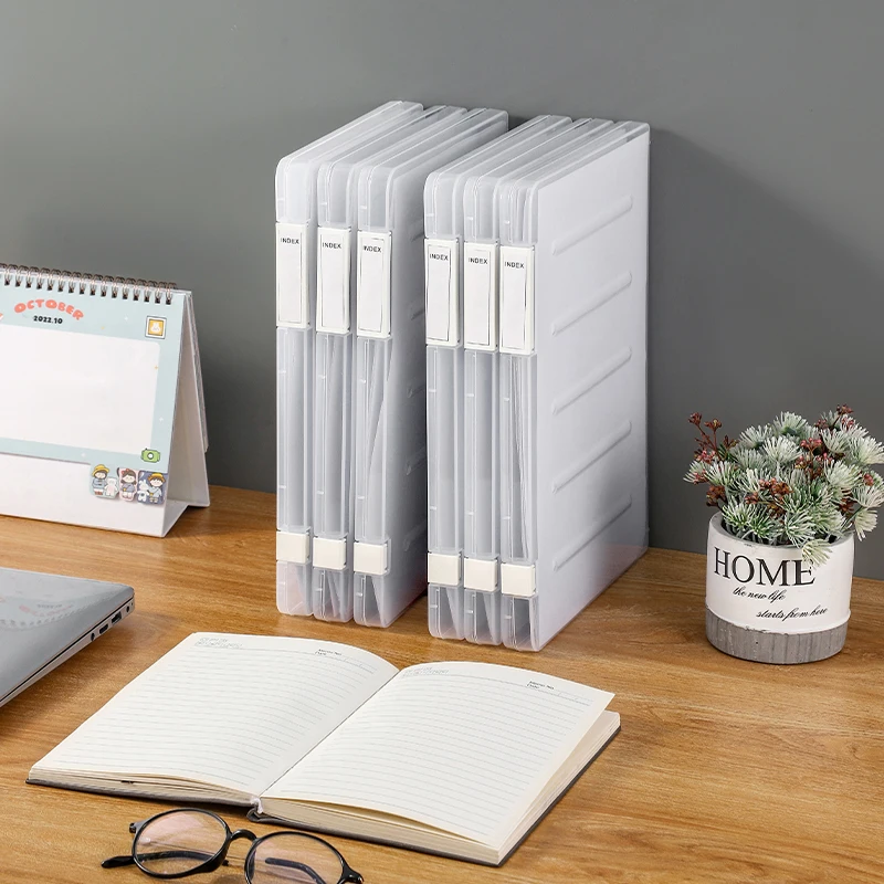 Plastic Portable Case Document File Folder Transparent Paper Organizer Box Desktop Storage Student Paper Folder