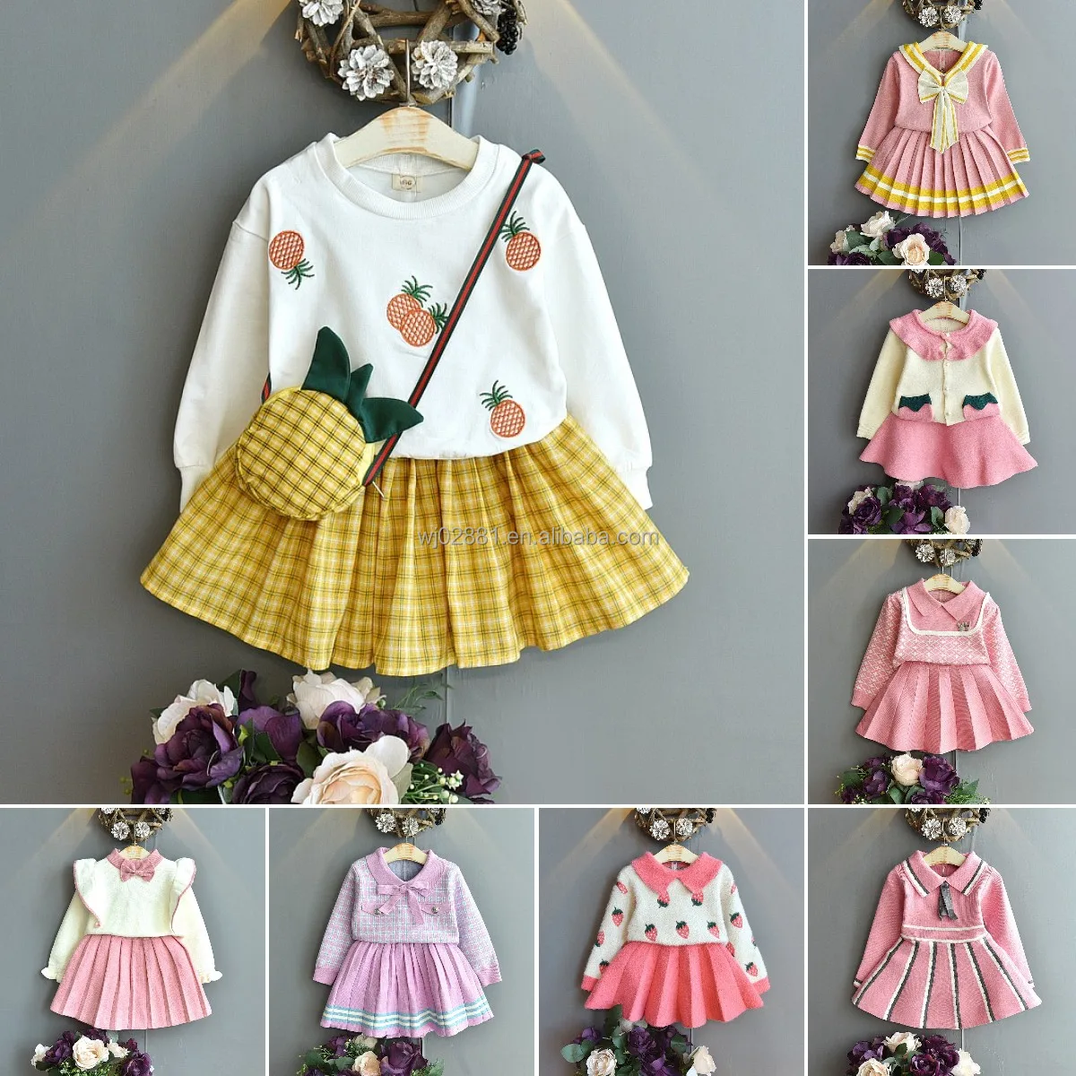 Korean Girls' Temperament Small Fresh Dress 2023 Autumn New Striped Long Sleeve Kids' Dress