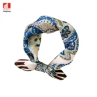 Scarf Hot Selling Lightweight Paisley Printing Women Elegant Soft Square Bandana Chiffon Edge Silk Scarf