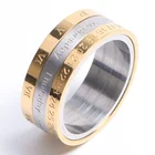 Ring Customized Roman Numerals Rotating Ring Cipher Calendar Digital Stainless Steel Ring Personalized Men Ring