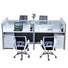 Work Table 2 Seats Workstation Call Center 2 Person Work Station Wooden Staff Working Table