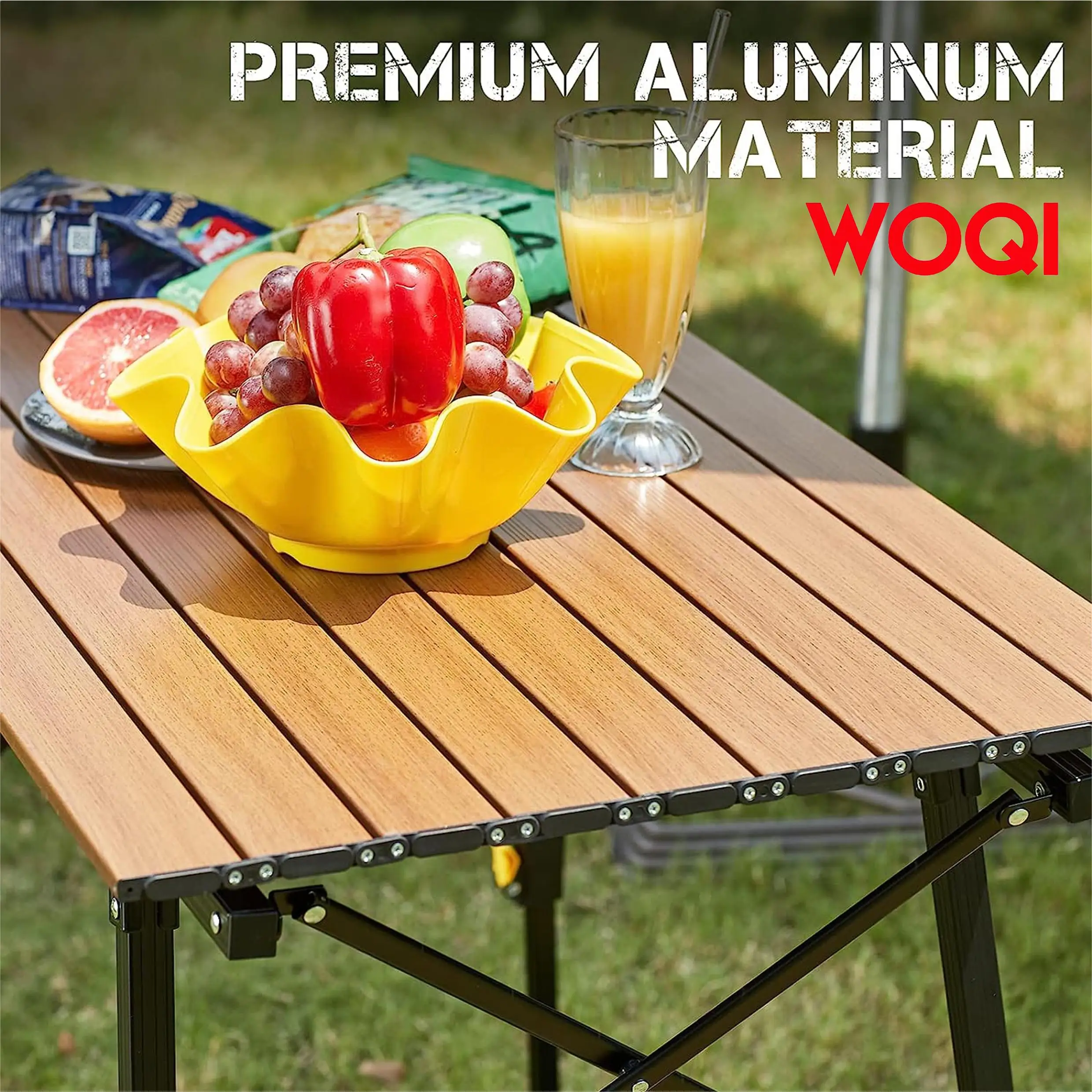 Woqi Foldable Camping Folding Table And Chair Set Portable Camping