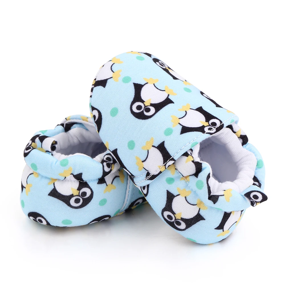 Spring and Autumn 0-1 Year Old Baby Cartoon Pattern Soft Sole Non-slip Toddler Cotton Shoes factory