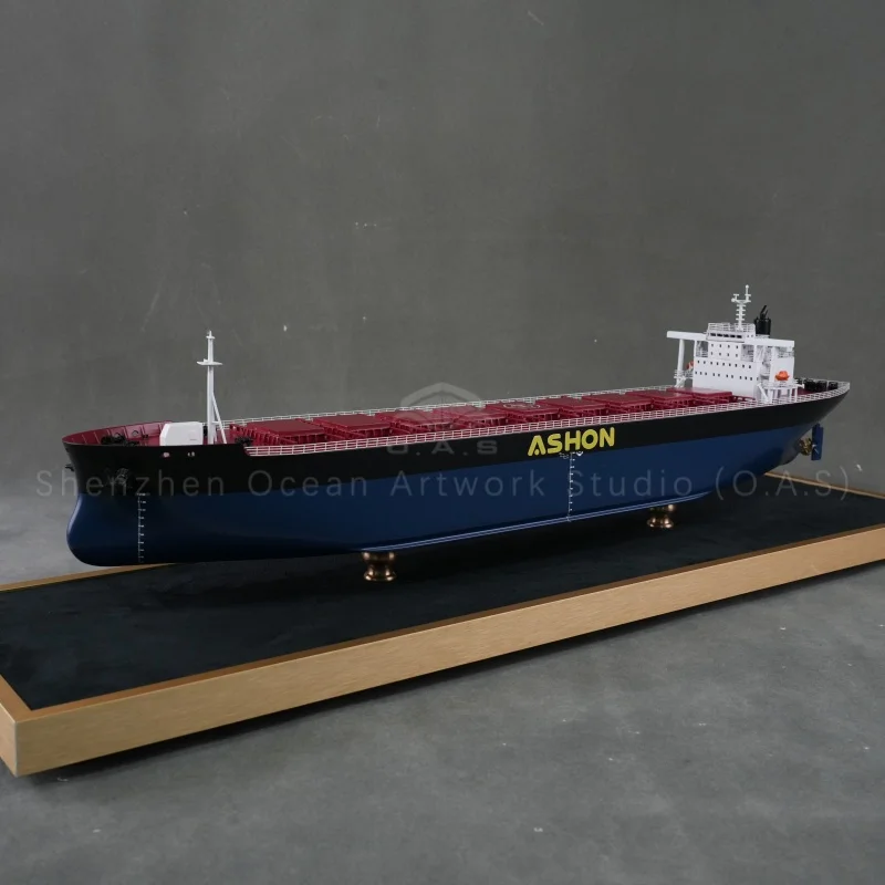 This fine bulk carrier model from French shipyards shows different hull types and deck structure. Realistic craftsmanship, custom service available. Ideal ornament for maritime exhibition, office display, marine teaching and corporate shipping souvenir gifts.Amber@vesselmodel.com Tel:+86 18038048785
