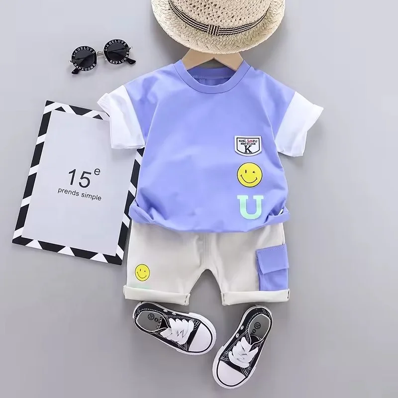 Boys Rash Guard Swimsuits Set for Boys 2 Piece Short Sleeve Swim Shirts Quick Dry Bathing Suits with Trunks