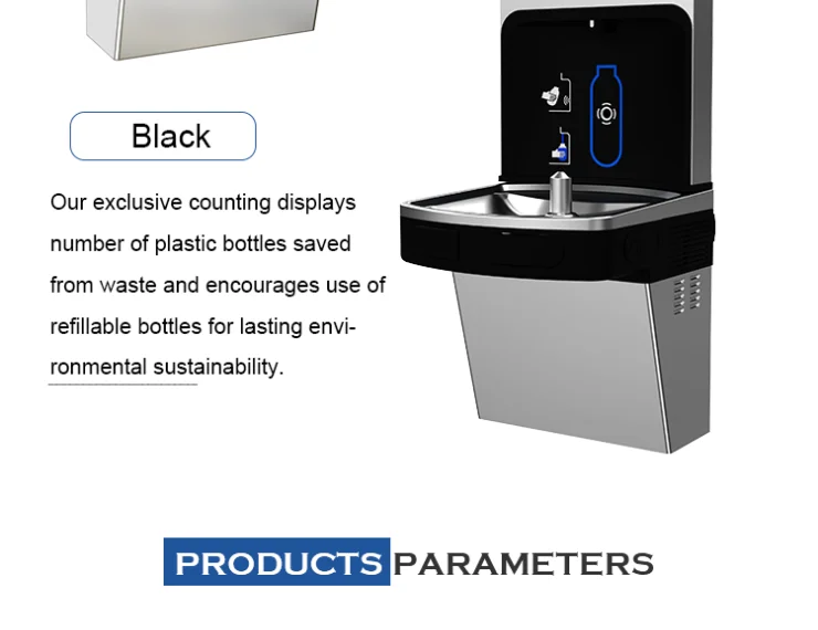 domestic direct wall mounted drinking fountain with bottle refill