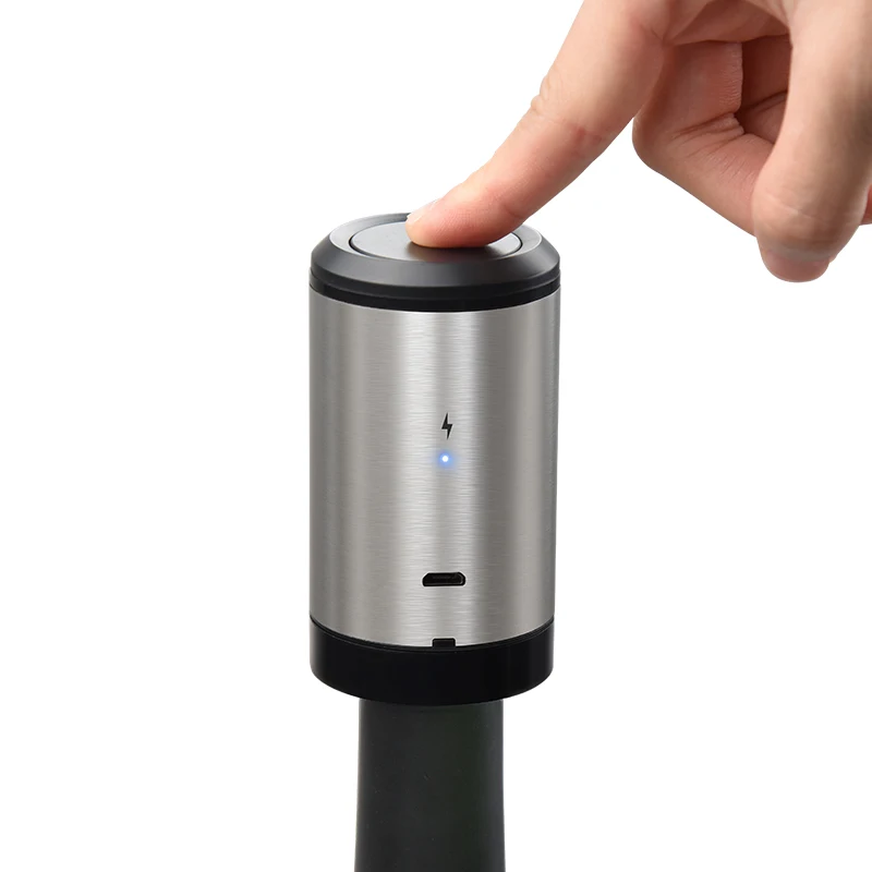 Hot Sale Eco-Friendly Stainless Steel Wine Vacuum Stopper with Electronic Saver Plug Modern Indoor Design Smart Type