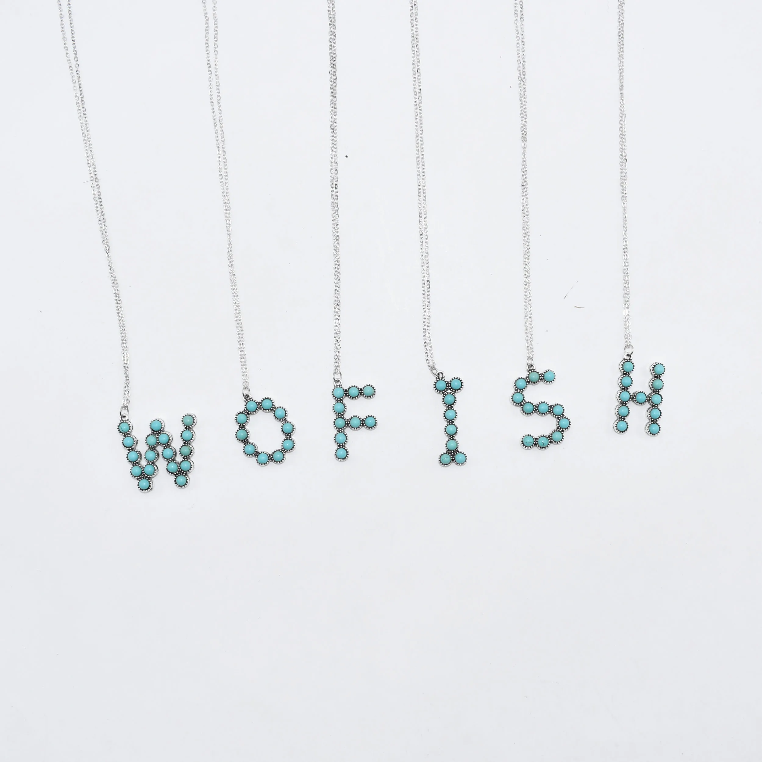 Antique Silver Letter Pendant Alphabet 