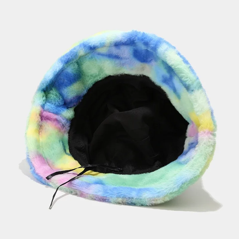 5 colors printed warm plush fuzzy fisherman hat wholesale women winter faux rabbit fur bucket tie die hat 5 colors printed warm plush fuzzy fisherman hat wholesale women winter faux rabbit fur bucket tie die hat