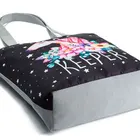 Tote Bag School Customized Colorful Printing Cotton Canvas Tote Bag With Zipper Lock For Shopping Or School