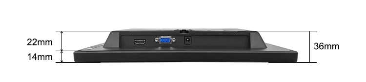 11.6 Inch Widescreen IPS HD LED Backlit Desktop Monitor USB Input with Plastic Case for Industrial Equipment VGA Input