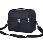 Bag School 600D Oxford Fabric Double Deck Waterproof Insulated Thermal Cooler Lunch Bag With Pockets For Work School