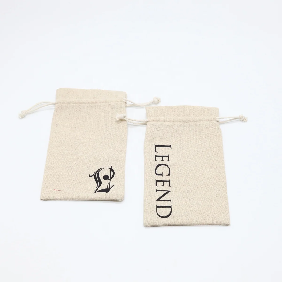 Custom Logo Printed Drawstring Gift Candle Packaging Burlap Bags Natural Jute Dust Candle Pouch