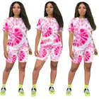 Zohra 4xl Plus Size Women Short Set Neon Clothing 2pcs Biker Sets For Women 2021