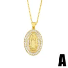 Custom High Quality Micro-inlaid Colorful Zircon Virgin Mary Necklace Pendant Female European