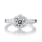 Ring Engagement Classic Design Ring Round S925 Sterling Silver Morsonite Engagement Ring