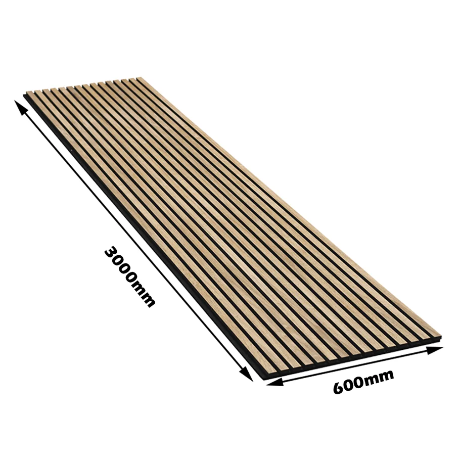 Professional Strong Toughness Fabric Covered Soundproofing Slat Wood Basic Black Acoustic Panel