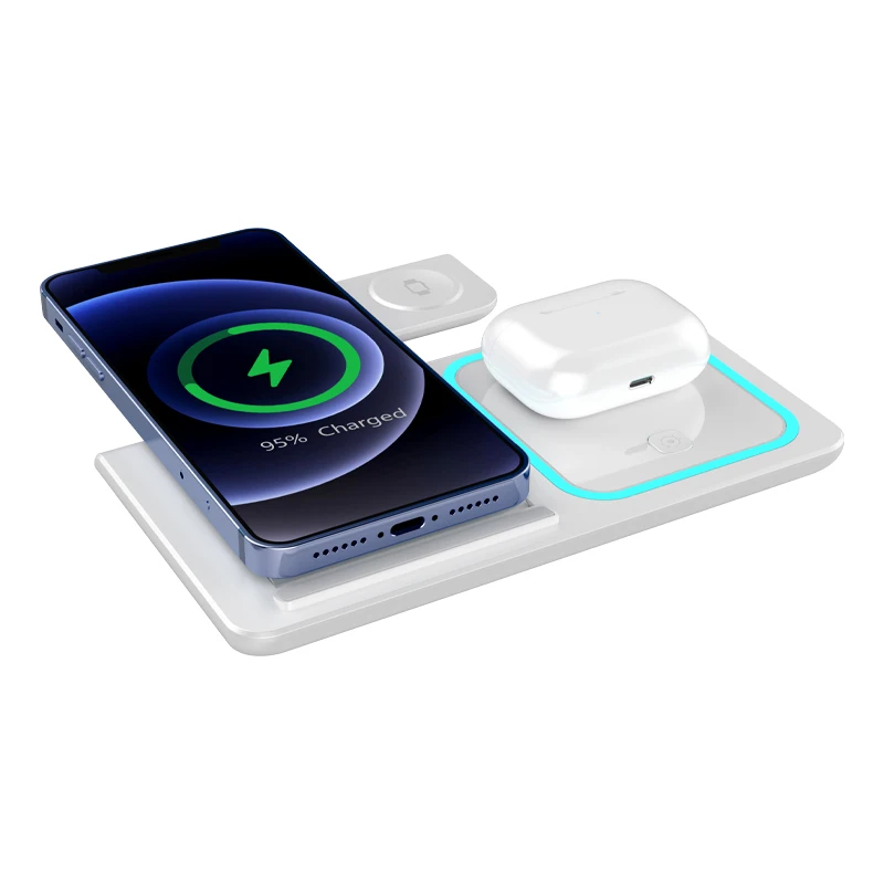 good quality 15W qi 3 in 1 fast charging portable three-in-one multifunction wireless charger station