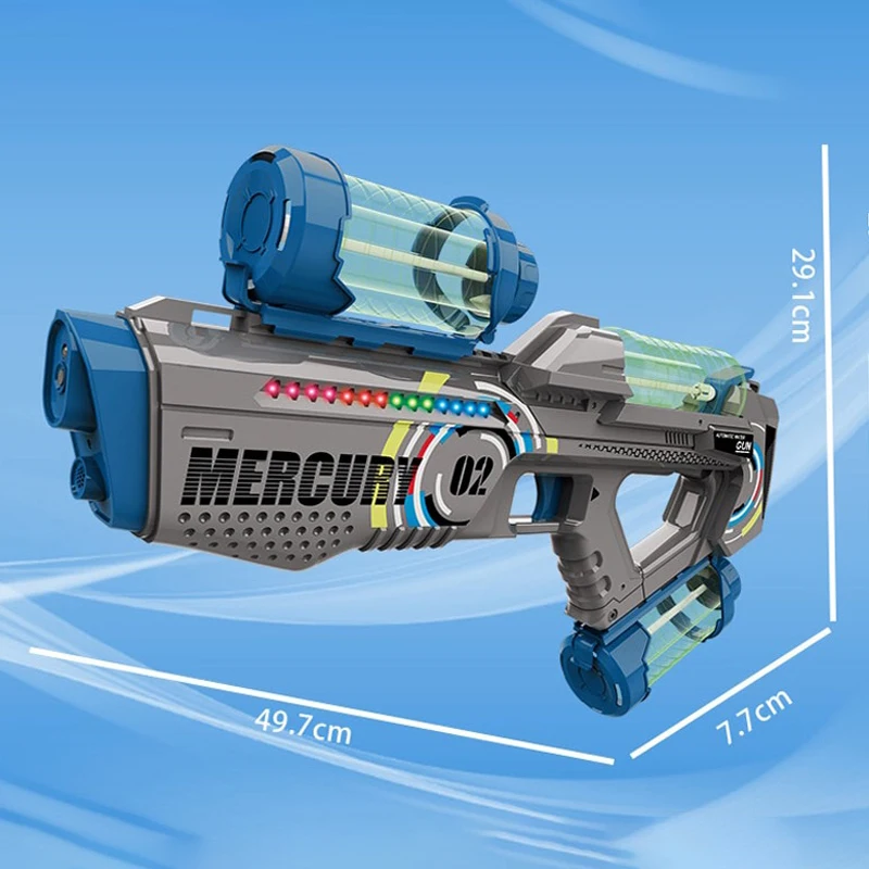 Battery-powered Water Gun Automatic Led Water Blaster Gun Electric Water Cannon Pool Shooting Toys with Light Column