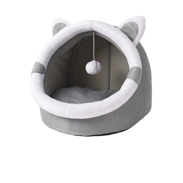 Cartoon Soft Comfortable Dog Cat Side Bed Washable Removable Cat Beds