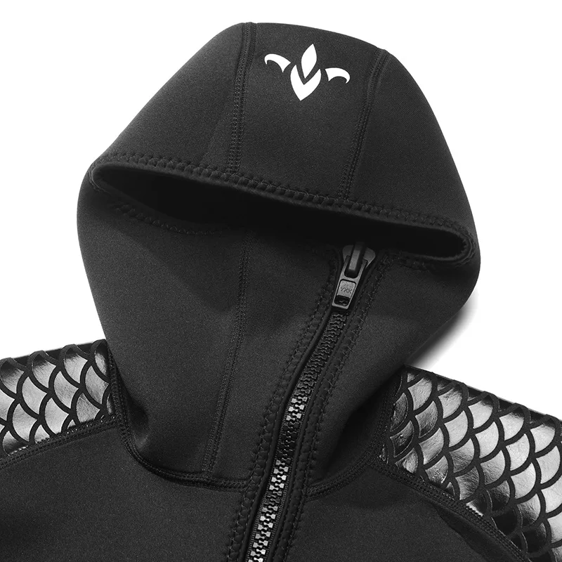 3mm Thickened Neoprene Warm Men Keep Warm Dive Skin Snorkeling Swimsuit One-Piece Hooded Front Zipped Surfing Diving Wetsuit