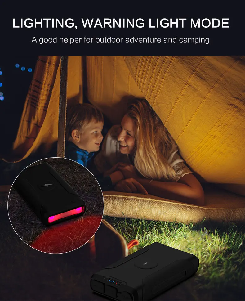 High Capacity Outdoor Travel Solar power bank 72000mah wireless function PD 60W Charging CPAP Battery power bank for Camping