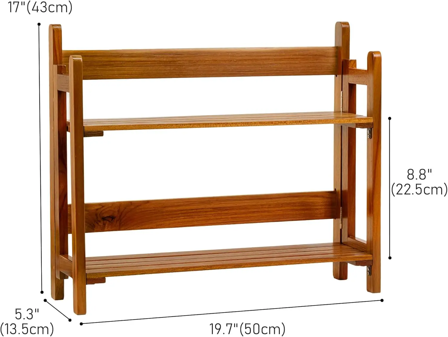 product acacia wood bathroom shelf 2 tier foldable wall mounted over toilet storage waterproof countertop space saving kitchen organizer-4